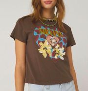 Daydreamer Nirvana Heart Shaped Box Cropped Brown Tee