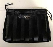 Victoria Secret Legacy Black Stripe Mesh Beauty Bag