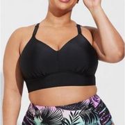 Torrid Black Wire-Free Bra Racerback Bikini Top Size Large D/DD