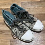 Levi’s Sz 8 Women’s Zippered High or Mid Top Sneakers Greenish Gray
