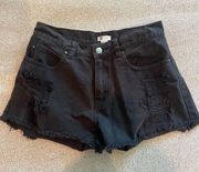 Black Denim Jean Shorts Size 25