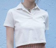 Brandy Melville White Collared Button Shirt