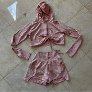 Gymshark  Like New Pink Camo Hoodie and Shorts Set