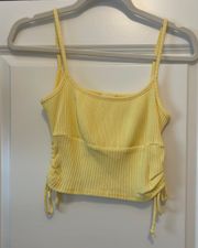 Yellow Tie Detail Crop Top