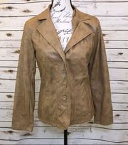 Vintage Tan 1970's Retro Leather Jacket New