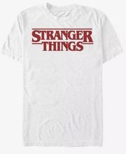 NETFLIX STRANGER THINGS Logo White T-Shirt Sz Medium