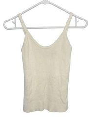 Y2K Moda cream knit tank top medium f