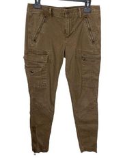 Polo Ralph Lauren burnished brown slim cargo zippered pants size 8
