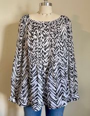 Zebra Print Flowy Blouse 