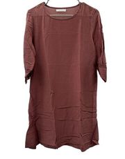 Bryn Walker Cotton Silk Blend Elbow Half Sleeve Shea Tunic in Goji Berry NEW