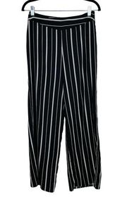 Like An Angel Black White Striped Wide Leg Dress Slacks Pants SZ Small 28" Waist