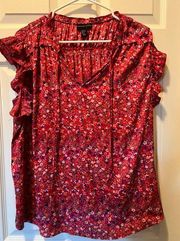 Adrienne Vittadini Gorgeous Red Ladies Blouse Size XL