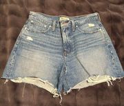 Relaxed mid length denim shorts