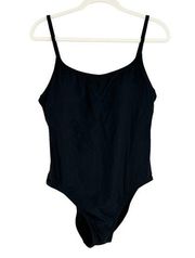 Hurley Womens Ladder Back One Piece Swimsuit Swimwear Size L Black