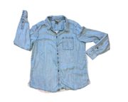 printed back chambray button top Small