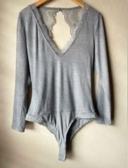 🆕  Gray Lace Bodysuit | Large