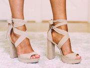 Nude Wrap Heels