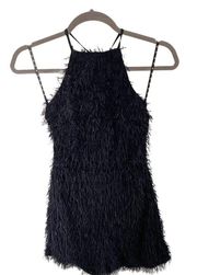 Black Fringe Romper