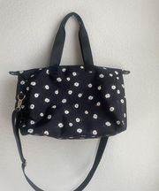 Black Daisy Print Weekend Duffel Bag By Stacey Bendet Carry On
