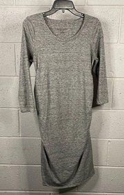 Heather Grey 3/4 Sleeve T-Shirt Maternity Dress Size Small