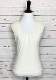 Kenneth Cole Reaction Off White Gauzy Scoop Neck Blouse Size Small