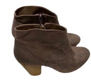 Charlotte Russe Beige & Tan Heeled Booties Women’s Size 9/ 9.5 Suede Material!