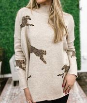 Entro Beige Cheetah Sweater