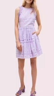 Kate Spade Lavender Eyelet Embroidered Sleeveless Dress Size 12