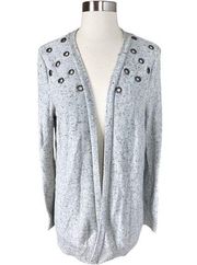 Torrid Gray Grommet Detail Open Front Cardigan - Size 00