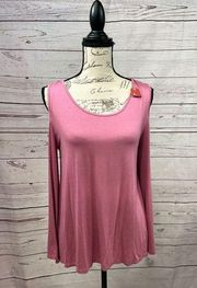 Arizona 1172- medium long sleeve pink too with shoulder openings nwt