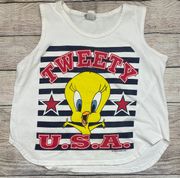 Vintage Tweety Bird Muscle Crop