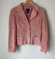 John Paul Richard Vintage 90s Pink Leather Blazer Size 10