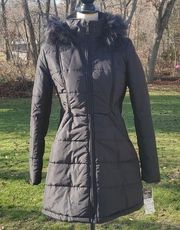 NWT Maralyn & Me Faux Fur Hood Long Puffer Jacket