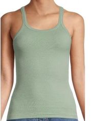 RE/DONE The Ribbed Tank Dusty Green XS S NEW