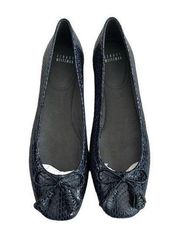 Stuart Weitzman Bow Flat In Sea Crystal Snake