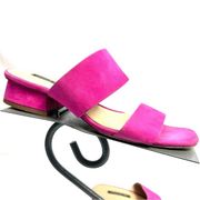 Lafayette 148 Hot Pink Suede Leather Sandals Size 7.5