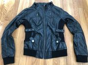BB Dakota Black Faux Leather Moto Jacket M