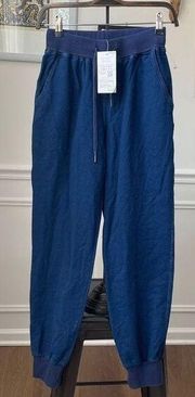 NWT Halara Denim Look French Terry Joggers Blue S