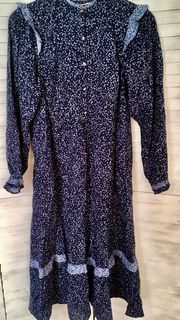 Navy Floral Dress, Small