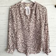 L’agence Leopard Button Down Blouse