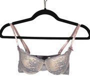 Marilyn Monroe size 34B Lace Padded Balconette Push Up Bra Back Closure Lavender