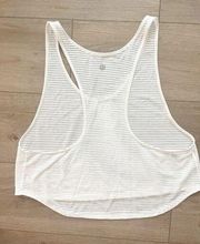 🍋 Lululemon white striped sheer crop tank size 4