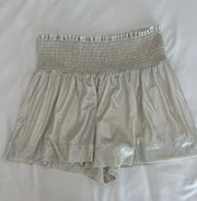 Smocked Silver Sparkly Shorts