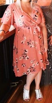 Dusty Coral Floral Dress 