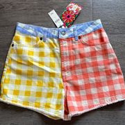 Farm Rio Anthropologie gingham shorts NWT