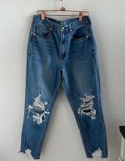 American Eagle  Distressed Mom Jeans 6 Short Inseam