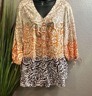 JMS button-down printed tunic top size 1X