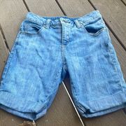 Light Wash Longer Jean Shorts