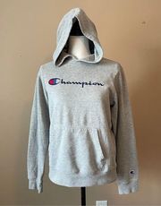 Champion  | Heather Gray Embroidered Logo Kangaroo Pocket Hoodie Sweatshirt Sz XL