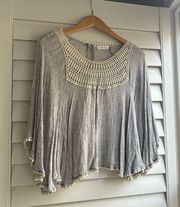 Grey Flowy Top